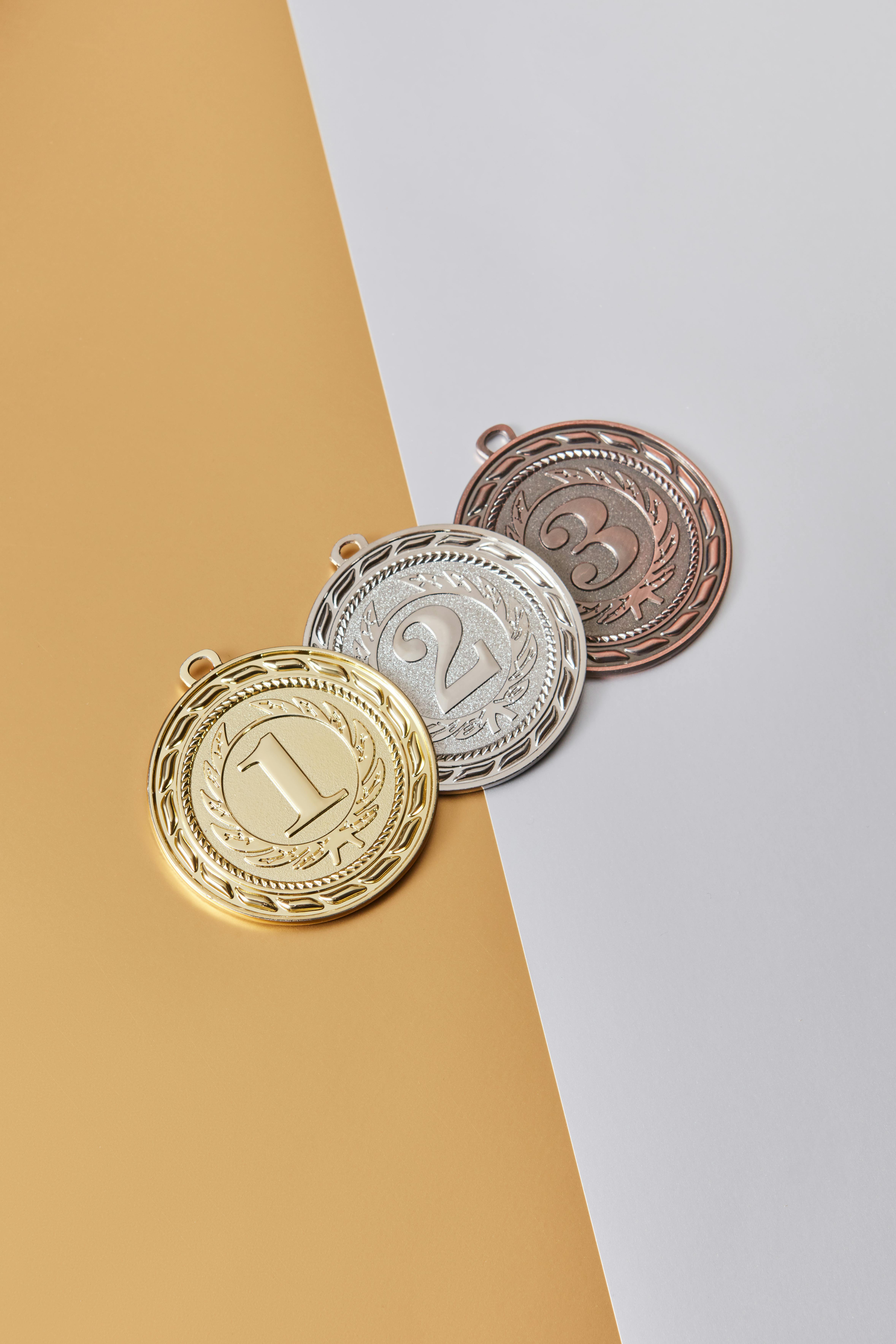 Bronze Silver and Gold Medals